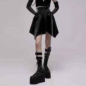 Women's Punk High-waisted Faux Leather Skirt