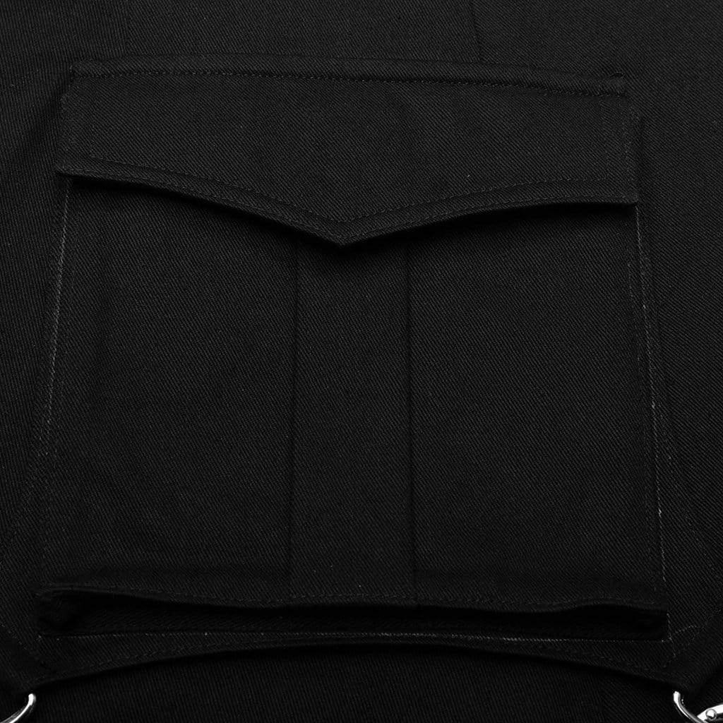 Women's Punk High-waisted Front Zip Cargo SKirts with Belt