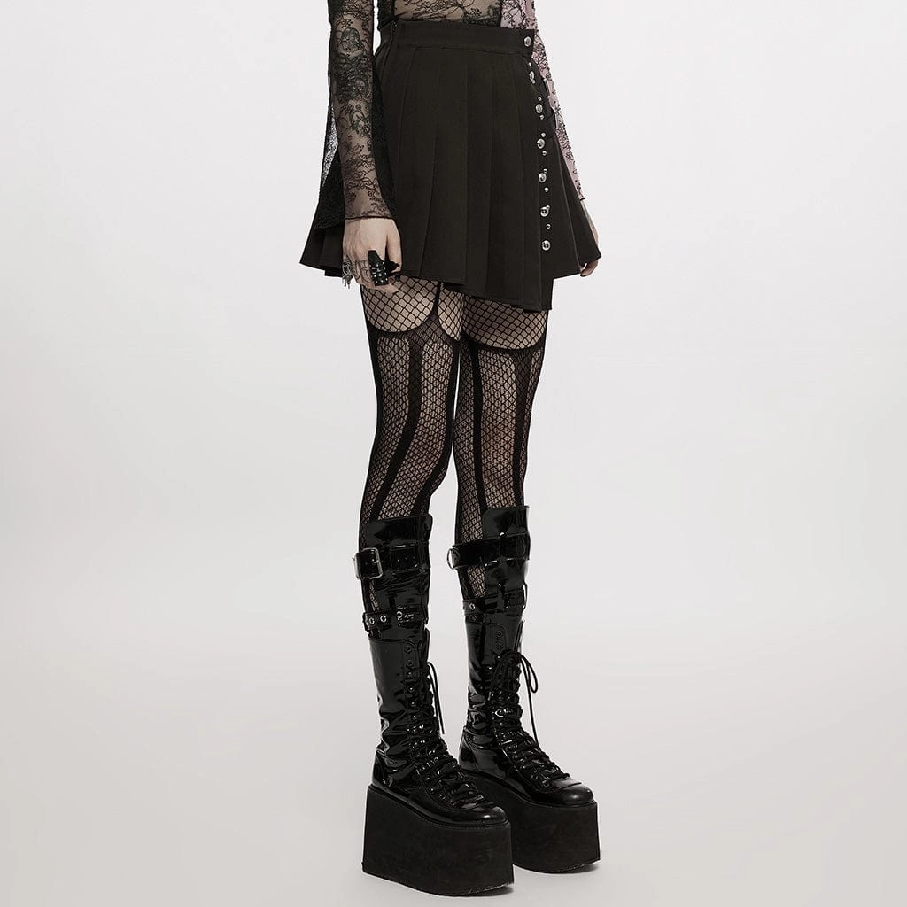 Women's Punk JK High-waisted Pleated Skirt