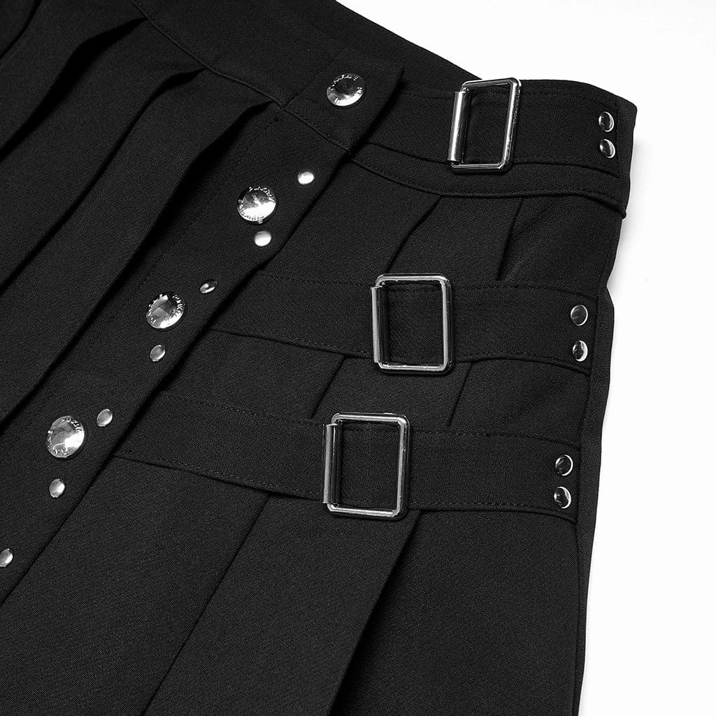 Women's Punk JK High-waisted Pleated Skirt