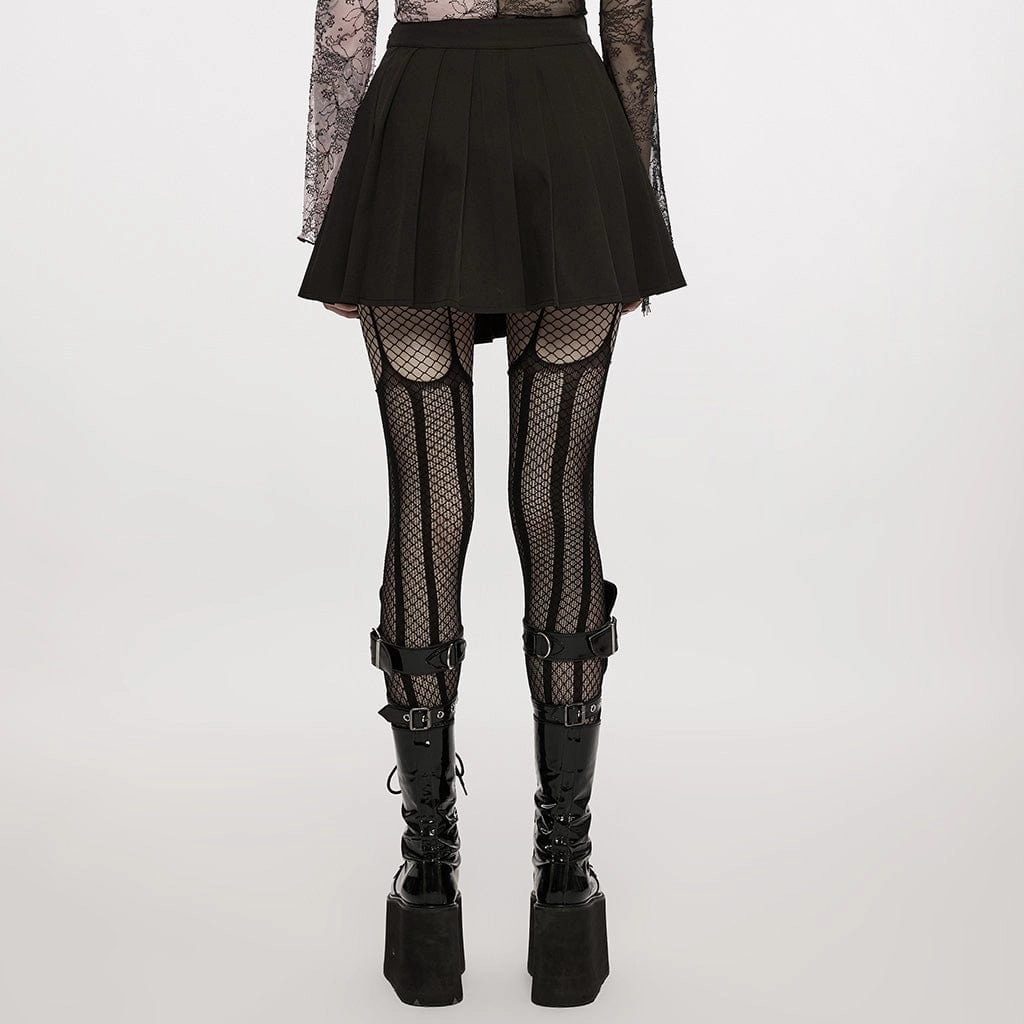 Women's Punk JK High-waisted Pleated Skirt