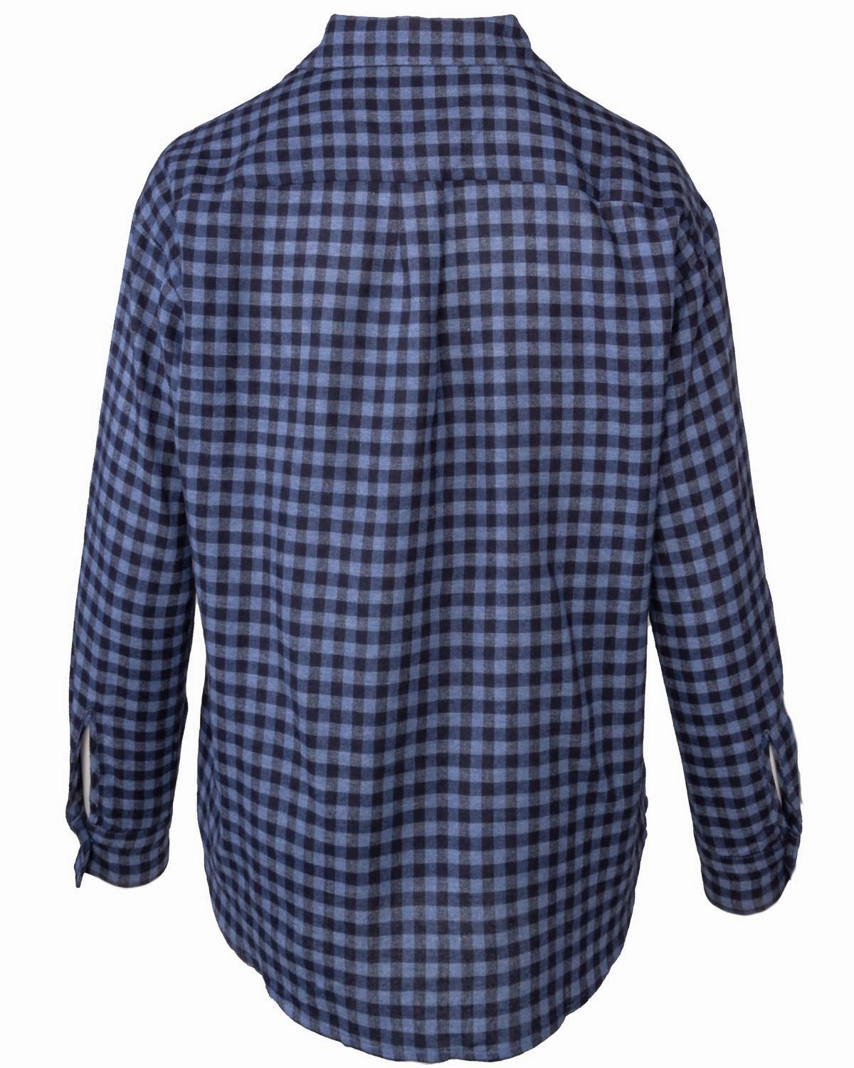 Woven Plaid Long Sleeve Shirt In Blue