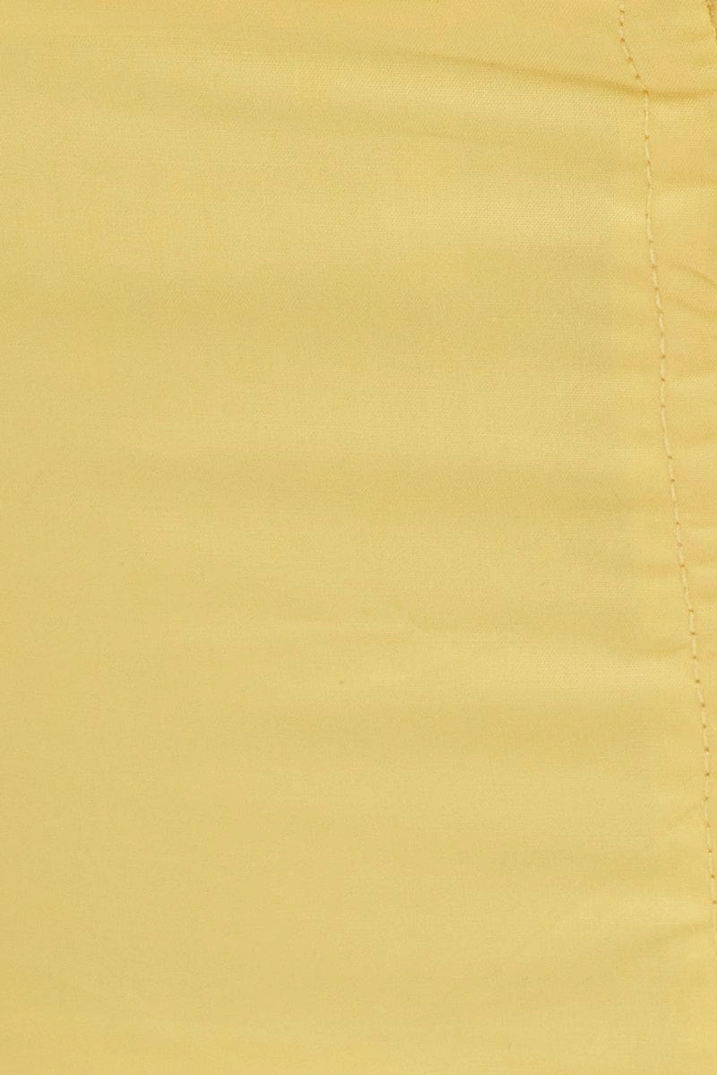 Yellow Crop Top Adjustable Straps Cotton