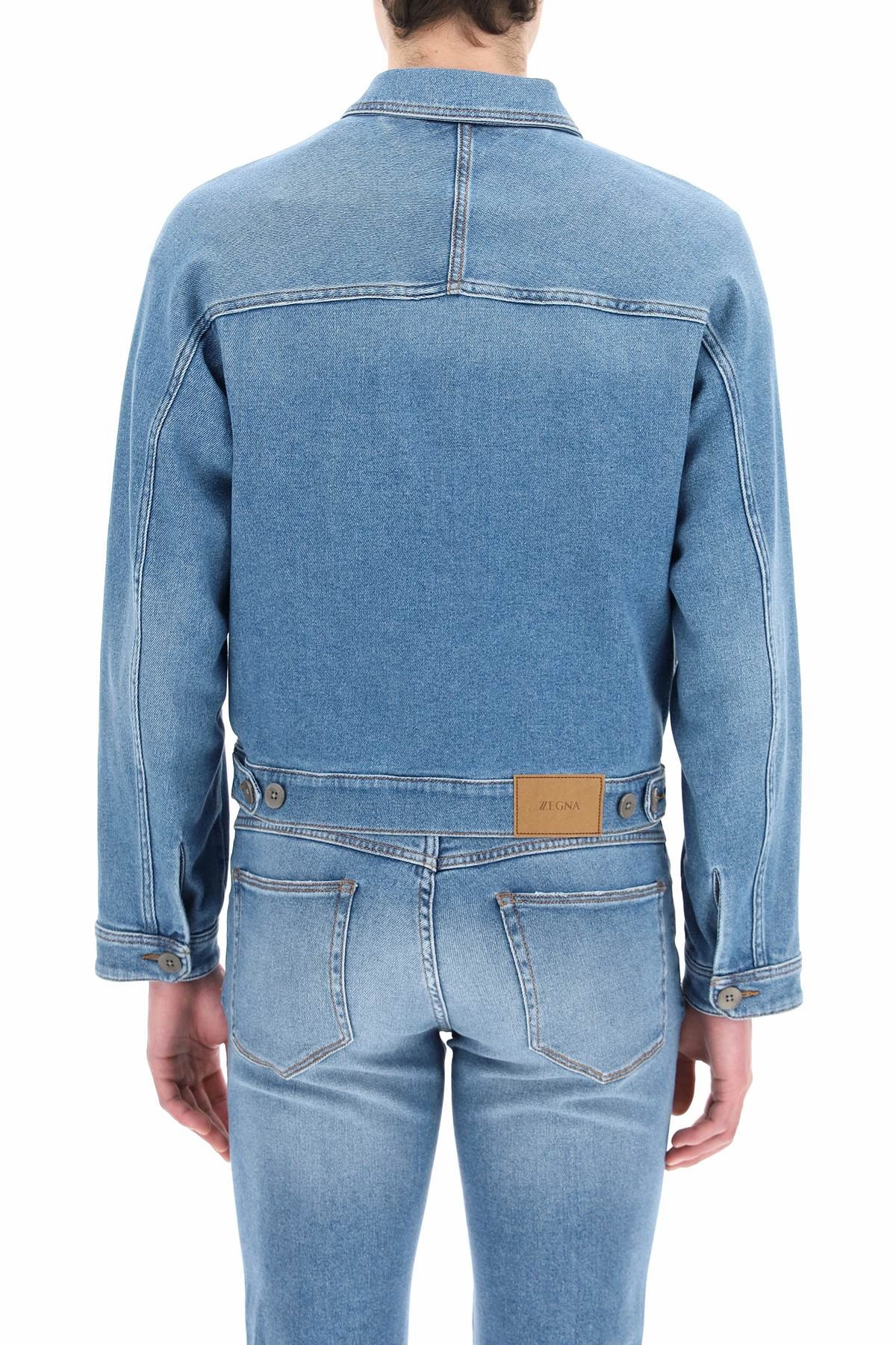 Z Zegna Buttoned Long-Sleeved Denim Jacket