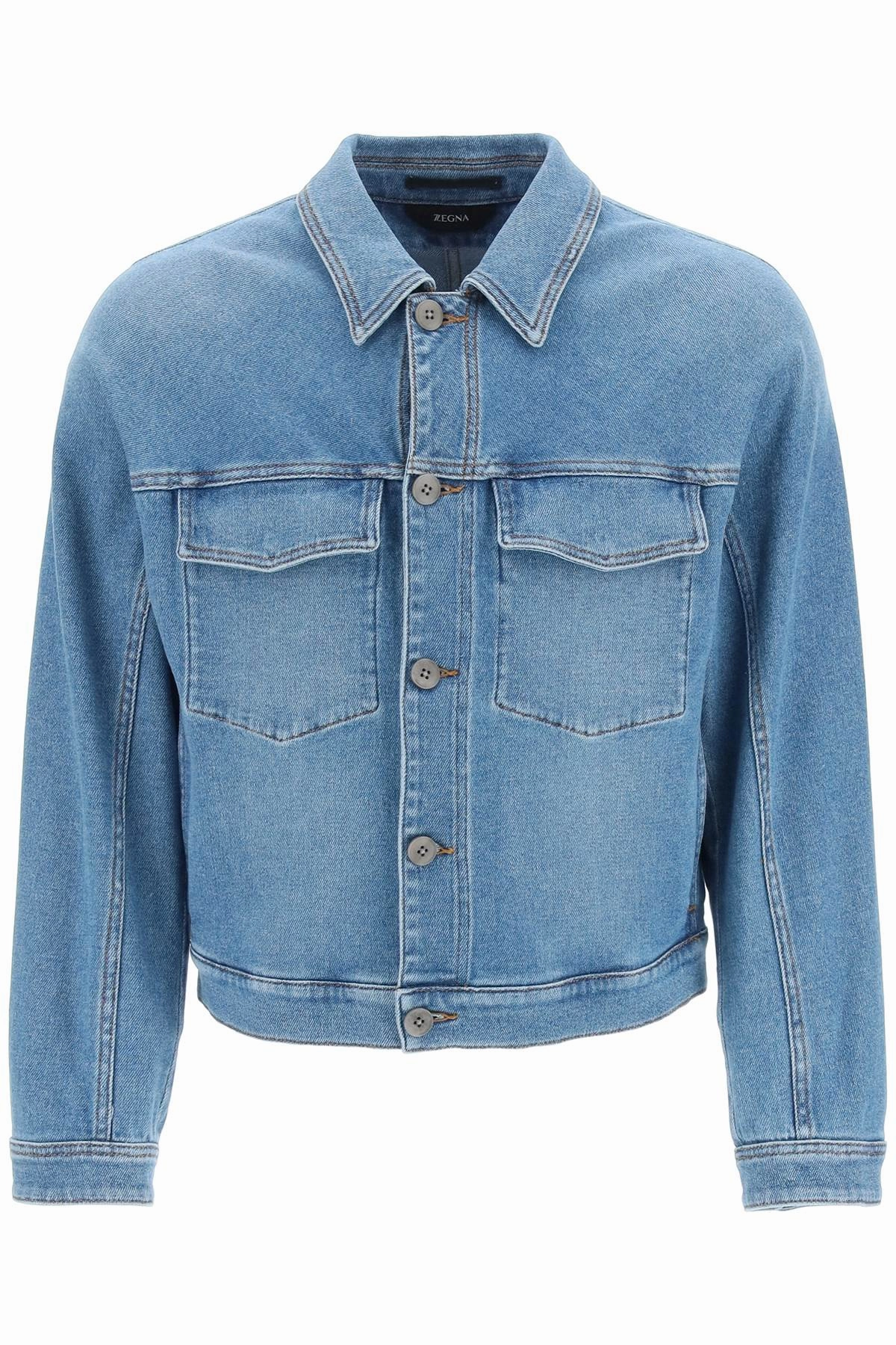 Z Zegna Buttoned Long-Sleeved Denim Jacket